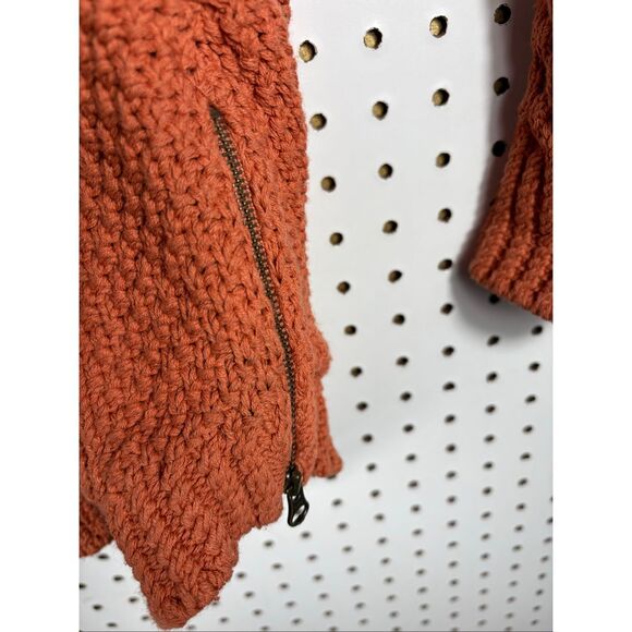 L.L Bean Signature fisherman cable tunic knit side zipper sweater size M - Picture 4 of 6